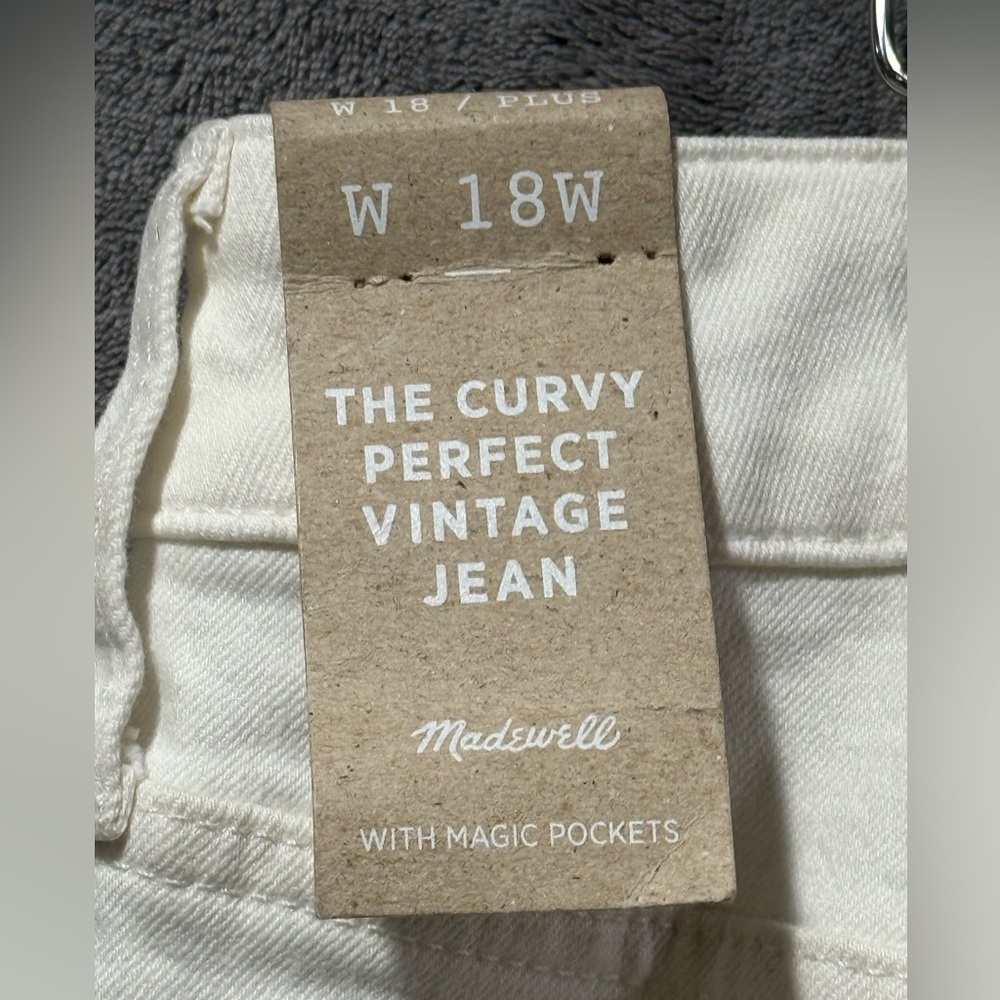 Madewell The Curvy Perfect Vintage White High Rise Jeans Women’s Size 18w New - Picture 7 of 10